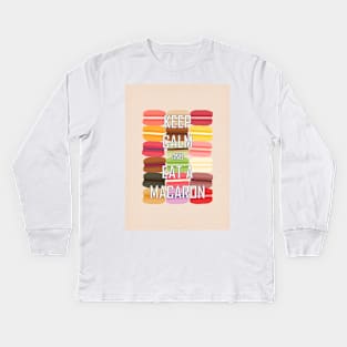 Keep Calm and Eat a Macaron Card Kids Long Sleeve T-Shirt